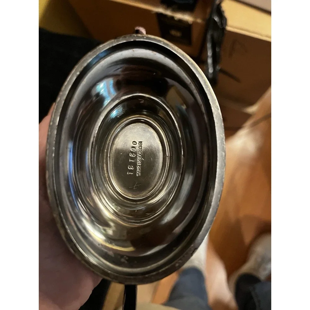 Vintage 1847 Rogers Bros Silver Played Footed Sugar Bowl W/Lid [V]